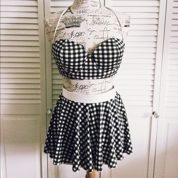 Other - Plus Size Gingham Bathing Suit Skirt Bottom